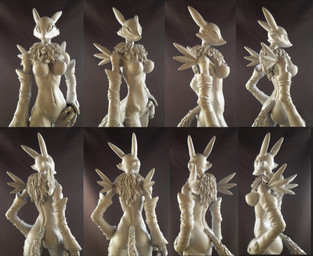2014 3d breasts canine chest_tuft claws digimon elbow_gloves female figurine fox fur gloves mammal monochrome multiple_views nude renamon rolt sculpture solo standing tuft
Rating: Questionable
Score: 5
User: NoFair
Date: January 25, 2014