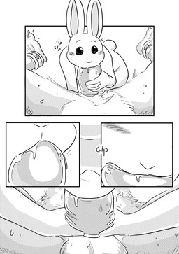 anthro balls bdsm blush bodily_fluids bondage bound condom cuff_(restraint) duo fellatio female genitals hand_on_penis holding_penis male male/female nude oral oral_penetration penetration penile penis pubes restraints safe_sex saliva sex sexual_barrier_device size_difference small_dom_big_sub sweat wearing_condom dragonweirdo beastars haru_(beastars) legoshi_(beastars) canid canine canis lagomorph leporid mammal rabbit wolf absurd_res comic hi_res monochrome