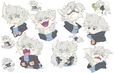 anthro biped clothed clothing duo eyes_closed fangs fur green_eyes kemono male open_mouth open_smile question_mark sleeping smile solo sound_effects tail teeth text vowelless vowelless_sound_effect zzz leslichu amphibian canid canine canis domestic_dog frog mammal english_text hi_res multiple_images