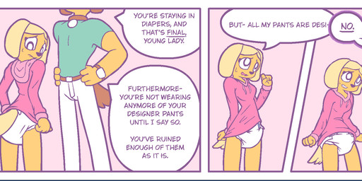 belt blonde_hair bodily_fluids bottomwear clock clothed clothing collar dialogue diaper diapered_female drawstring duo faceless_character female green_clothing green_shirt green_topwear hair hoodie male pants pink_clothing pink_hoodie pink_topwear shirt simple_background speech_bubble sweat sweatdrop text topwear tugging_clothing watch wearing_diaper white_bottomwear white_clothing white_pants wristwatch baggashame brandy_and_mr._whiskers disney brandy_harrington canid canine canis domestic_dog mammal aliasing comic digital_media_(artwork) english_text hi_res daughter_(lore) father_(lore) father_and_child_(lore) father_and_daughter_(lore) parent_(lore) parent_and_child_(lore) parent_and_daughter_(lore)