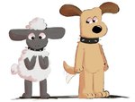 anthro duo male male/male simple_background tail tail_motion tailwag pawfunk aardman_animations shaun_the_sheep wallace_and_gromit gromit_(wallace_and_gromit) shaun_the_sheep_(character) bovid canid canine caprine mammal sheep digital_media_(artwork)