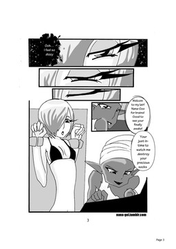 dazed female not_furry restrained text nana_gel comic english_text greyscale hi_res monochrome
