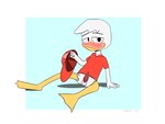 anthro bedroom_eyes blush clothing genitals male narrowed_eyes penis red_clothing red_shirt red_topwear seductive shirt solo tapering_penis topwear young young_anthro d3rky disney ducktales ducktales_(2017) huey_duck anatid anseriform avian bird duck hi_res