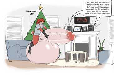 anthro balls beak big_balls big_penis bloated bodily_fluids christmas_tree clock clothing countdown cum cum_on_furniture cum_on_ground dialogue digital_clock electronics erection excessive_genital_fluids excessive_precum feathers fireplace floor furniture genital_fluids genitals glans hair hand_on_penis holidays huge_balls huge_penis humor hyper hyper_balls hyper_genitalia hyper_penis inside leaking_cum legs_on_balls loudspeaker male mostly_nude music night penis photo plant plant_pot potted_plant precum red_feather red_hair resisting_orgasm scuted_arms scuted_legs scutes shirt sitting_on_balls sofa solo speaker tail tail_feathers talking_to_self text topwear tree wall_(structure) window marvolk all_i_want_for_christmas_is_you christmas no_nut_november flamie_(marvolk) avian bird 2021 colored comic english_text meme