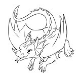 blep chibi feral male tail tongue tongue_out wings starwolfskin zgf_art european_mythology mythology slytherite dragon mythological_creature mythological_scalie scalie western_dragon 2023 absurd_res hi_res line_art monochrome