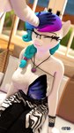 anthro anthrofied blue_body blue_fur blue_hair bracelet braided_hair braided_ponytail clothing eyes_closed eyewear female fur glasses gradient_hair hair happy headpat jewelry necklace ponytail purple_hair sweater topwear white_body white_fur anthroponiessfm hasbro my_little_pony aurora_starling fan_character midnight_music earth_pony equid equine horse mammal pony 3d_(artwork) 9:16 digital_media_(artwork) hi_res