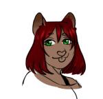 :3 domestic_cat felid feline felis female green_eyes hair low_res mammal peach_ring red_hair simple_background solo unfinished white_background