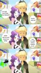 2014 anthro anthrofied applejack_(mlp) blonde_hair blush clothing comic cowboy_hat dialog english_text equine eyeshadow female freckles friendship_is_magic green_eyes hair hat horn horse hug lipstick makeup mammal my_little_pony piercing pony purple_hair rarity_(mlp) stall text thegreatrouge unicorn
Rating: Safe
Score: 5
User: 2DUK
Date: April 20, 2014