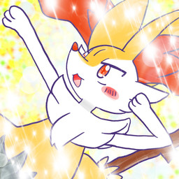 ambiguous_anthro ambiguous_gender anthro biped blush blush_stickers dutch_angle front_view object_in_tail open_:3 open_mouth open_smile pose simple_background smile snout solo sparkles stick stick_in_tail tail annyui0611 nintendo pokemon braixen canid generation_6_pokemon mammal pokemon_(species) 1:1 2024 digital_drawing_(artwork) digital_media_(artwork) half-length_portrait hi_res japanese_description portrait translated_description