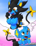 ambition anthro big_breasts breasts ear_piercing female piercing pokemorph solo tail unknown_artist nintendo pokemon felid generation_4_pokemon luxray mammal pokemon_(species) shinx