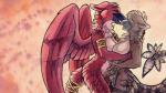 anthro beak big_breasts breasts duo feathered_wings feathers female female/female kissing non-mammal_breasts nude tail wings ruaidri mythology sparra avian bird gryphon mythological_avian mythological_creature 16:9 2014 hi_res widescreen