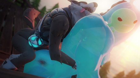 anal anal_penetration anthro anthro_penetrating anthro_penetrating_male balls balls_deep blue_arms blue_body blue_butt blue_chest blue_head blue_legs blue_skin bodily_fluids butt clothed clothing duo erection eyes_closed from_behind_position genital_fluids genitals hand_on_head humanoid_genitalia humanoid_penis larger_penetrated looking_back looking_pleasured male male/male male_penetrated male_penetrating male_penetrating_male moan muscular muscular_bottom muscular_male open_mouth outside outside_sex partially_clothed penetration penile penile_penetration penis penis_in_ass penis_in_slime sex size_difference tail tail_motion tailwag tongue tongue_out translucent translucent_body eyahara camseven_(modeler) lehornysfx3d lewddmon_(va) opennsfwsp_(va) pixelcarnagee_(va) zanjideaf7_(modeler) epic_games fortnite rippley_(fortnite) wendell_(fortnite) canid canine canis goo_creature goo_humanoid humanoid mammal wolf 16:9 2026 3d_(artwork) 3d_animation animated blender_(artwork) digital_media_(artwork) hi_res high_framerate loop short_playtime sound video widescreen