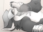 anthro aroused bodily_fluids claws dominant drooling duo feet foot_fetish foot_lick foot_on_face foot_play foot_sniffing licking male male/male musk on_ground saliva sniffing submissive tongue tonkotsu_spicy_noodle domestic_cat felid feline felis mammal hi_res