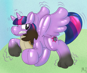 clenched_teeth female feral grass horn inflatable inflatable_transformation motion_lines nozzle plant pool_toy solo teeth transformation wings pickanmixes friendship_is_magic hasbro my_little_pony mythology twilight_sparkle_(mlp) animate_inanimate equid equine living_inflatable mammal mythological_creature mythological_equine winged_unicorn hi_res