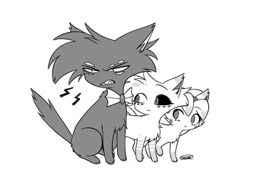alternate_species feral feralized group multi_eye trio enaic31 hazbin_hotel hellaverse angel_dust arackniss_(hazbin_hotel) molly_(hazbin_hotel) domestic_cat felid feline felis mammal hi_res monochrome brother_(lore) brother_and_sister_(lore) brothers_(lore) sibling_(lore) sister_(lore)