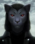 anthro cloud evil_eyes hair long_hair male red_eyes simple_background solo rainbow_chromatic jack_oggstrosse_(jasonvuk666) demon felid feline feline_demon mammal pantherine 4:5 hi_res