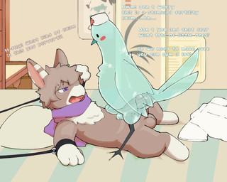 anal anal_penetration anthro balls bed black_eyes blush blush_lines blush_stickers brown_body brown_fur clothing doctor duo erection facial_markings forced fur furniture genitals gloves_(marking) hat head_markings headgear headwear humanoid_genitalia humanoid_penis indoor_nudity indoor_sex inside leg_markings male male/male male_raping_male markings medical_examination mostly_nude muzzle_(marking) nude nurse_clothing nurse_hat nurse_headwear penetration penis pillow power_bottom purple_eyes rape restrained restrained_arms reverse_forced_anal scarf scarf_only sex socks_(marking) translucent translucent_body wall_(structure) wall_art white_markings wings isaaacart fabulous_beasts huarui_niao tuye_(fabulous_beasts) avian bird lagomorph leporid mammal rabbit hi_res