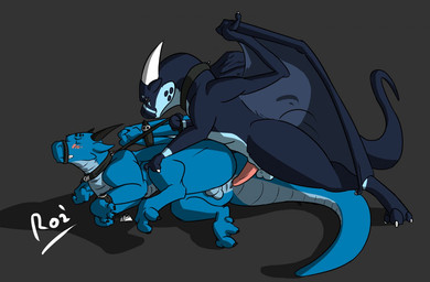 anal anal_penetration animal_genitalia animal_penis anus balls bdsm blush bondage bound clenched_teeth collar dominant dominant_male duo erection feral feral_on_feral genitals grey_background hands_tied leash leash_pull leather male male/male male_penetrated male_penetrating male_penetrating_male penetration penis sex simple_background submissive submissive_male tail teeth rozumnee mythology dragon mythological_creature mythological_scalie scalie