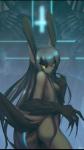 anthro black_bars black_nose breasts claws cross detailed_background female grey_hair hair inverted_cross nude solo standing yellow_eyes iontoon sirin_omen lagomorph leporid mammal rabbit 2018 9:16 digital_media_(artwork) hi_res letterbox