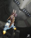 anthro areola biped breasts brown_body brown_fur brown_hair buckteeth building countershade_face countershade_fur countershade_torso countershading feet female fur grass hair headlight highlights_(coloring) hindpaw hoverbike night nipples nude open_mouth outside paws pink_areola pink_eyes pink_nipples plant purple_highlights science_fiction solo teeth truck vehicle pecivalrat vika_(pecivalrat) lagomorph leporid mammal rabbit 2025 digital_media_(artwork) digital_painting_(artwork) hi_res painting_(artwork) shaded