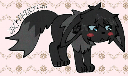 :< ambiguous_gender blue_eyes blush countershading feral feral_with_hair frown hair paws scared solo young jackrabbit_(artist) nintendo pokemon mare_(jackrabbit) eevee generation_1_pokemon pokemon_(species) digital_media_(artwork) ibispaint_(artwork) intersex_(lore)