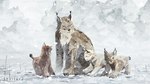 brown_body brown_fur dot_eyes ear_tuft family feral fur grass group looking_at_another looking_at_viewer looking_down looking_up nature no_pupils on_model outside plant simple_eyes sitting size_difference snow standing tan_body tan_fur text tuft white_body white_fur winter young unknown_artist might_and_delight shelter_(game_series) inna_(shelter_2) felid feline lynx mammal hi_res official_art wallpaper female_(lore) mother_(lore) mother_and_child_(lore) parent_(lore) parent_and_child_(lore) sibling_(lore)