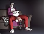 anal_beads anthro balls circumcised genitals humanoid_genitalia humanoid_penis male penetration penis sex_toy solo tail urethral urethral_bulge urethral_penetration longblueclaw tekk_(confu5ed) felid feline mammal