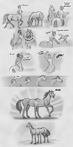 6_legs bite cloud dialogue feral grass grazing hair hooves humor male multi_leg multi_limb multifur musical_note musical_symbol open_mouth plant pun screaming singing sky sun symbol text transformation where_is_your_god_now liminalbean european_mythology greek_mythology mythology centaur equid equid_taur equine horse humanoid_taur mammal mammal_taur taur werecreature wereequine werehorse 2019 comic english_text greyscale hi_res monochrome sequence