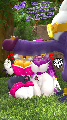 anthro aroused balls big_balls big_breasts big_butt big_penis bodily_fluids breasts breath butt dialogue dripping drooling faceless_character fangs female fertility_analysis genital_fluids genitals grass group head_icon heart_symbol huge_balls huge_penis hyper hyper_genitalia hyper_penis image_bubble imminent_sex kneeling larger_male male musk musky_penis overweight overweight_male ovulating ovum panting penis penis_awe penis_on_face plant precum precum_drip saliva saliva_on_tongue size_difference smaller_female sperm_cell sweat sweatdrop teeth text thick_thighs tongue tongue_out trembling_for_pleasure trio neotaurus can't_see_the_haters sega sonic_riders sonic_the_hedgehog_(series) big_the_cat rouge_the_bat wave_the_swallow avian bat bird domestic_cat felid feline felis hirundinid mammal oscine passerine swallow_(bird) 3d_(artwork) 9:16 absurd_res digital_media_(artwork) english_text hi_res meme