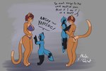 anthro blue_body bra breasts butt carrying_another clothed clothing dialogue duo feet female fingers fur hair larger_female male male/female panties pawpads simple_background size_difference smaller_male smile standing tail text toes underwear phelpsfilchat nintendo pokemon felicia_(phelpsfilchat) kitos_(kitosnightfall) canid canine domestic_cat felid feline felis generation_4_pokemon mammal pokemon_(species) riolu 3:2 digital_media_(artwork) english_text