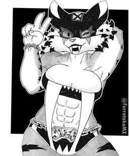 5_fingers abs anthro big_breasts black_bra black_clothing black_lingerie black_lips black_lipstick black_mask black_panties black_underwear bra breasts cheek_tuft clothing facial_tuft fangs female fingers fishnet_clothing front_view fur fur_tuft gloves grey_body grey_fur grey_striped_fur grey_stripes hair handwear legwear lingerie lips lipstick looking_at_viewer makeup mask muscular muscular_anthro muscular_female navel panties sabertooth_(anatomy) solo sports_mask sportswear striped_body striped_fur stripes teeth thick_thighs thigh_highs tuft underwear wearing_mask white_body white_fur white_hair wrestling_mask yellow_teeth efradraws ring_cats saber_(roboticsteve) felid mammal prehistoric_species saber-toothed_tiger absurd_res graphite_(artwork) hi_res monochrome traditional_media_(artwork)