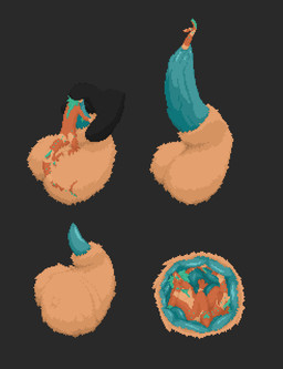 animal_genitalia anthro balls big_balls cock_vore cyan_insides duo endosoma fluffy_balls fluffy_sheath genitals inside_balls internal male male/male penile penis safe_vore sheath vore ved_s nexo_(nexotheshark) ved_s_(fox) aquatic canid canine fish fox mammal shark