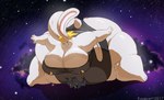 2017 anthro belly big_belly big_breasts big_butt black_clothing blonde_hair breasts butt clothed clothing dragon duo female fur grey_body grey_fur hair hands_on_belly huge_belly huge_breasts huge_butt huge_thighs hyper hyper_breasts hyper_butt hyper_thighs kazecat lagomorph larger_female leporid luna_(kazecat) male mammal morbidly_obese mythological_creature mythological_scalie mythology obese overweight pinned pinned_by_belly pinned_to_ground rabbit scalie size_difference smaller_male thick_thighs tulip_(rthc) under_belly wrestling_singlet