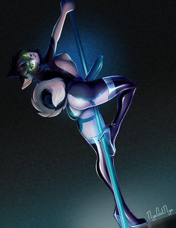 boots butt clothing dancing femboy footwear genitals hair high_heeled_boots high_heels kiuska latex legwear penis pole pole_dancing pose shoes short_hair smile tail thigh_boots thigh_highs nyagirlnya canid canine canis domestic_dog husky mammal nordic_sled_dog shiba_inu spitz hi_res pinup