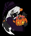 anthro candy chocolate cloak clothing costume dessert female food fruit hair halloween_costume hat headgear headwear holidays jack-o'-lantern long_hair magic_user plant pumpkin solo spider_web suckers white_hair wings witch witch_hat rodent-blood halloween rift_seekers_saga paivio_selanne avian bird corvid corvus_(genus) crow oscine passerine 2021 alpha_channel