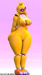 anthro areola beak big_butt breasts butt female genitals heart_eyes heart_symbol looking_at_viewer machine navel nipples non-mammal_breasts non-mammal_nipples orange_beak pink_eyes pussy shy solo thick_thighs wide_hips yellow_body geometryboymejia five_nights_at_freddy's scottgames chica_(fnaf) animatronic avian bird chicken galliform gallus_(genus) phasianid robot 3d_(artwork) 9:16 digital_media_(artwork) hi_res