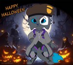 anthro clothing costume halloween_costume halloween_decoration holidays male solo halloween moira_(overwatch) canid canine canis felid feline lynx mammal wolf hi_res