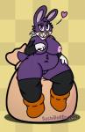 anthro biped breasts clothing crossgender female fur genitals kerchief looking_at_viewer mtf_crossgender nipples pussy sack simple_background sitting smile solo wide_hips sushirolldragon mario_bros nintendo nabbit lagomorph leporid mammal rabbit 2018 digital_media_(artwork) hi_res