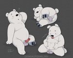 animal_genitalia anthro anus balls belly black_nose blush butt erection fur genitals male overweight overweight_anthro overweight_male penis sheath sitting solo tongue tongue_out white_body white_fur diabolical_xoxo spookaboo spooktoons cartoon_network we_bare_bears ice_bear_(we_bare_bears) bear mammal polar_bear ursine 2020