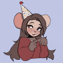 5_fingers anthro biped blush breasts clothed clothed_anthro clothed_female clothing female fingers fingers_together freckled_face freckles fur hair hat headgear headwear heterochromia simple_background smile solo tongue lentilghost ashe_frost_(lentilghost) mammal mouse murid murine rodent 1:1 2026 digital_drawing_(artwork) digital_media_(artwork) low_res