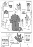 2017 ambiguous_gender anthro comic dialogue domestic_cat doukutsunezumi english_text felid feline felis hard_translated hi_res kemono kuroneko_(doukutsunezumi) mammal monochrome text third-party_edit translated translation_edit