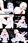 abdominal_bulge abs aged_up alternate_universe angel_derear anthro asriel_dreemurr balls big_penis bite biting_lip black_background blush blush_lines bodily_fluids boss_monster_(undertale) bouncing_balls bovid bow_ribbon breast_squish breasts caprine clitoris clothing comic crossgender deep_penetration duo english_text erection eyes_closed female footwear footwear_only frisk_(undertale) frisky_(under(her)tail) from_front_position genitals goat hi_res holding_arm horn huge_penis human looking_pleasured lying male male/female mammal missionary_position mostly_nude muscular muscular_male nipples nude on_back penetration penis phallic prodding pubes saliva sex shoes shoes_only simple_background spread_legs spreading squish sweat tears text thewill thick_penis under(her)tail undertale undertale_(series) vaginal vaginal_penetration vein veiny_penis