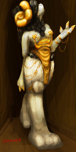 anthro black_hair breasts clothed clothing curved_horn dress exposed_breasts female fur gold_(metal) golden_clothing hair hair_over_eyes horn linked_nipples linked_piercing looking_up nipple_piercing nipple_ring_dress nipples partially_clothed piercing semi-transparent_clothing solo white_body white_fur white_wool wool_(fur) just_dryvern meme_clothing nipple_piercing_dress bovid caprine mammal sheep digital_media_(artwork) digital_painting_(artwork) hi_res meme painting_(artwork)