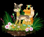 ambiguous_gender aztec feral flower piercing plant solo claragonza3 canid canine canis mammal 2d_animation 6:5 animated digital_media_(artwork) motion_tweening pixel_(artwork) short_playtime