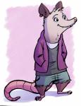 anthro barefoot biped bottomwear clothed clothing denim denim_clothing ear_piercing feet female hand_in_pocket hands_in_both_pockets piercing pockets sharp_teeth shorts smile solo standing teeth fuel_(artist) zelda_(fuel) american_opossum mammal marsupial virginia_opossum 2017 hi_res