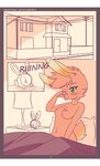 anthro bed blush breasts casual_nudity female fur furniture hair nipple_piercing nipples nude nude_female piercing solo tail text bunnybits conditional_dnp claire_(bunnybits) lagomorph leporid mammal rabbit 2019 absurd_res comic digital_media_(artwork) english_text hi_res letterbox