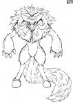 anthro bushy claws erikonal hooves horn mane solo punishedkom monster werecreature hi_res monochrome