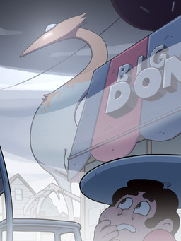 alternate_species ambiguous_gender building detailed_background duo feral fog forehead_gem gem hair macro male toony discount-supervillain cartoon_network steven_universe pearl_(steven_universe) steven_quartz_universe avian corrupted_gem gem_(species) human mammal pearl_(gem_species) 3:4 digital_media_(artwork) hi_res