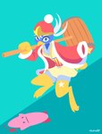 anthro blood blue_background blue_body bodily_fluids clothed clothing duo hammer holding_hammer holding_object holding_tool pink_body simple_background tools hydrabb kirby_(series) nintendo king_dedede kirby avian bird waddling_head 2021 absurd_res digital_media_(artwork) hi_res lineless