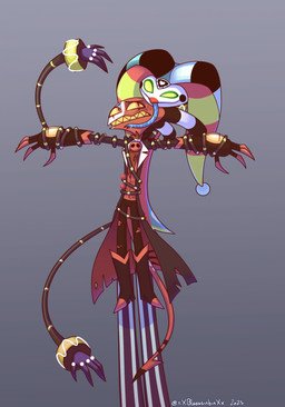 2_horns 4_fingers black_boots black_bottomwear black_clothing black_coat black_eyebrows black_footwear black_gloves black_handwear black_hat black_headwear black_horn black_pants black_tail black_topwear blue_clothing blue_hat blue_headwear blue_tongue bodily_fluids boots bottomwear clenched_teeth clothed clothed_humanoid clothed_male clothing coat duo empty_eyes eyebrows face_lick fingerless_gloves fingers fool's_hat footwear gloves glowing glowing_eyes green_eyes grey_background handwear hat headgear headwear horn humanoid_on_humanoid licking looking_aside machine male male/male male_humanoid multicolored_boots multicolored_bottomwear multicolored_clothing multicolored_footwear multicolored_hat multicolored_horn not_furry pants pattern_bottomwear pattern_clothing pattern_pants pupils questionable_consent red_body red_boots red_clothing red_eyes red_footwear red_hat red_headwear red_shirt red_skin red_tail red_topwear restrained restrained_arms saliva saliva_on_tongue sharp_teeth shirt shoes simple_background size_difference slit_pupils spade_tail spread_arms standing striped_bottomwear striped_clothing striped_horn striped_pants stripes tail teeth text tongue tongue_out topwear torn_bottomwear torn_clothing torn_pants two_tone_boots two_tone_bottomwear two_tone_clothing two_tone_footwear two_tone_horn two_tone_pants white_body white_bottomwear white_clothing white_hat white_headwear white_horn white_pants yellow_clothing yellow_hat yellow_headwear yellow_sclera yellow_teeth bluestripedrenulian hellaverse helluva_boss blitzo_(helluva_boss) robo_fizzarolli demon demon_humanoid humanoid imp robot robot_humanoid 2025 artist_name dated hi_res